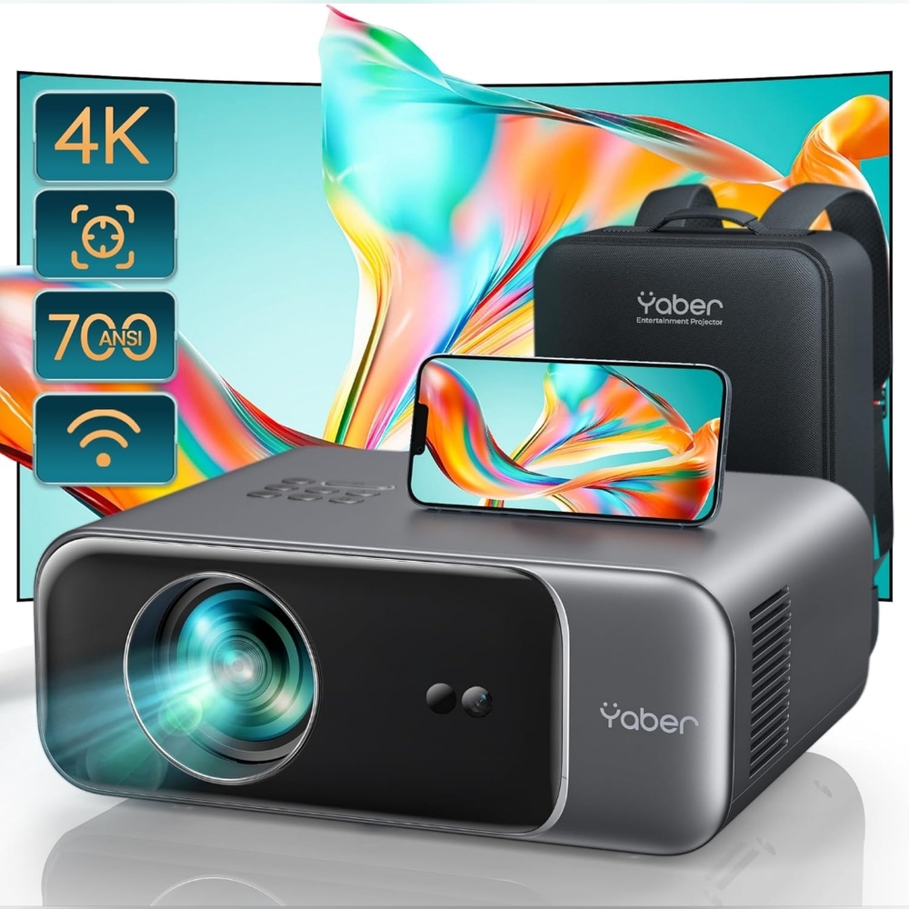 New Yaber Projector 4K, Native 1080P, WiFi-6, Bluetooth 5.2, 700 ANSI Auto Focus